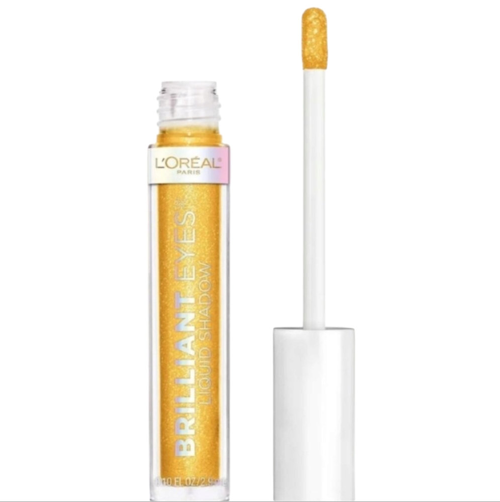 2 x L'Oreal Paris Brilliant Eyes Shimmer Liquid Eyeshadow, 445 Crown Gold
